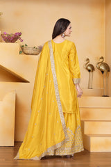 Sophisticated Sharara Kurta Set Intricate Thread Work Festive Ensemble
