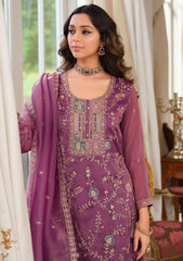 Premium Festive Organza Suit Set Sophisticated Traditional Wear with Embellished Border