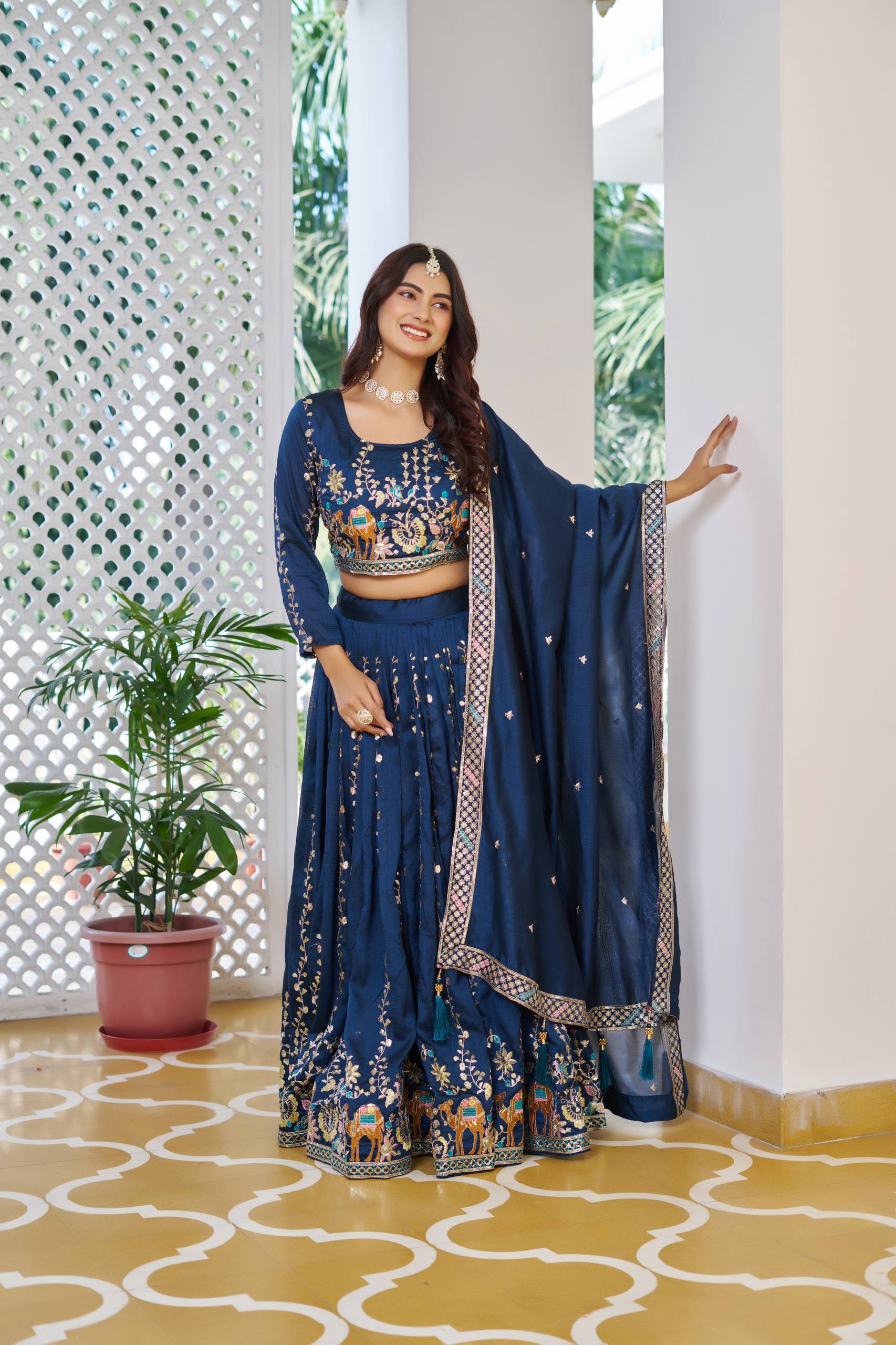 Embroidered Festival Wear Lehenga Choli With Dupatta