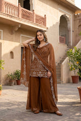 Exclusive Ethnic Sharara Set for Wedding Occasions Heavy Sequins and Thread Work Party Outfit