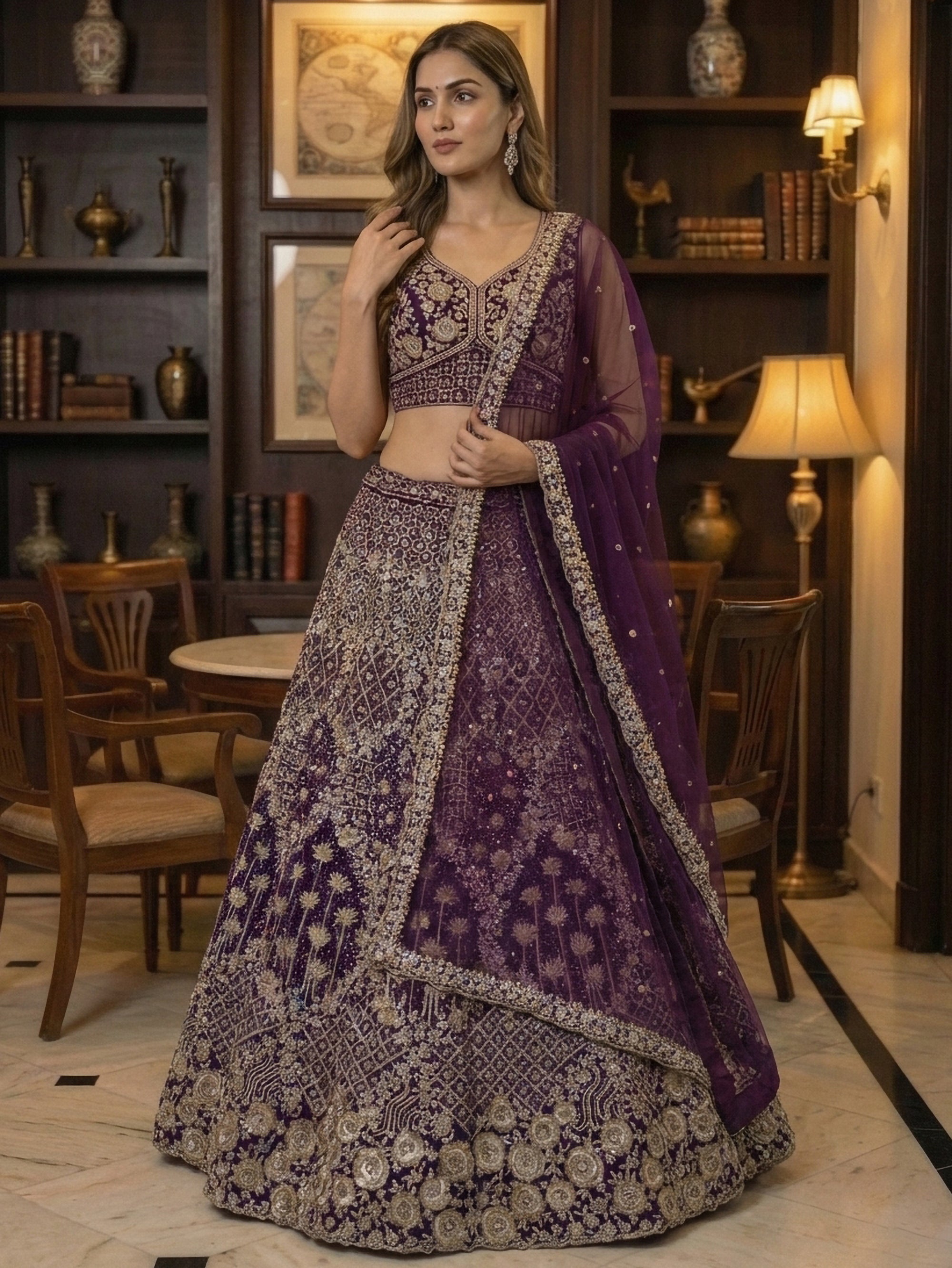 Heavy Embroidered Designer Lehenga Choli with Dupatta Wedding & Reception Wear