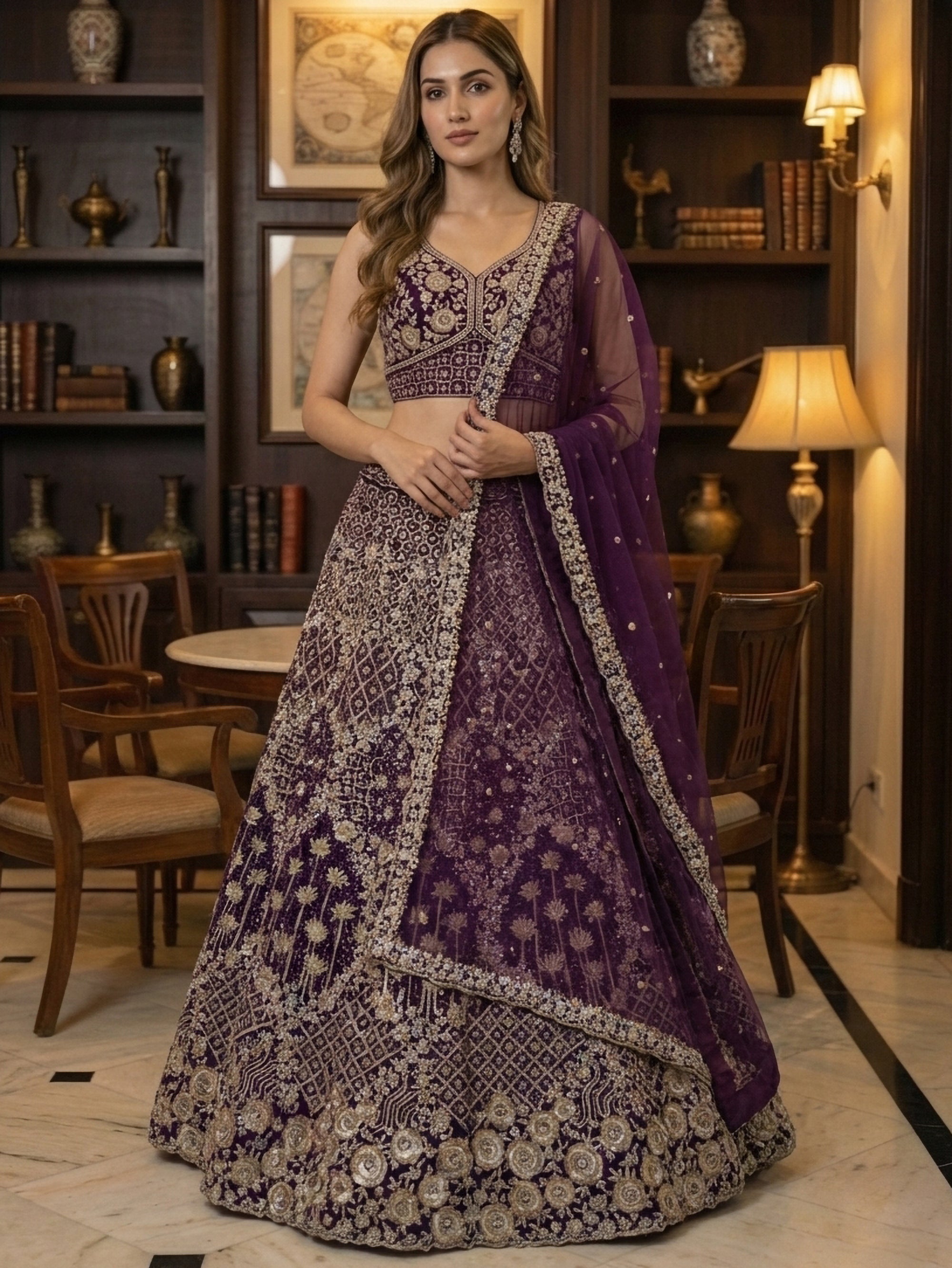 Heavy Embroidered Designer Lehenga Choli with Dupatta Wedding & Reception Wear