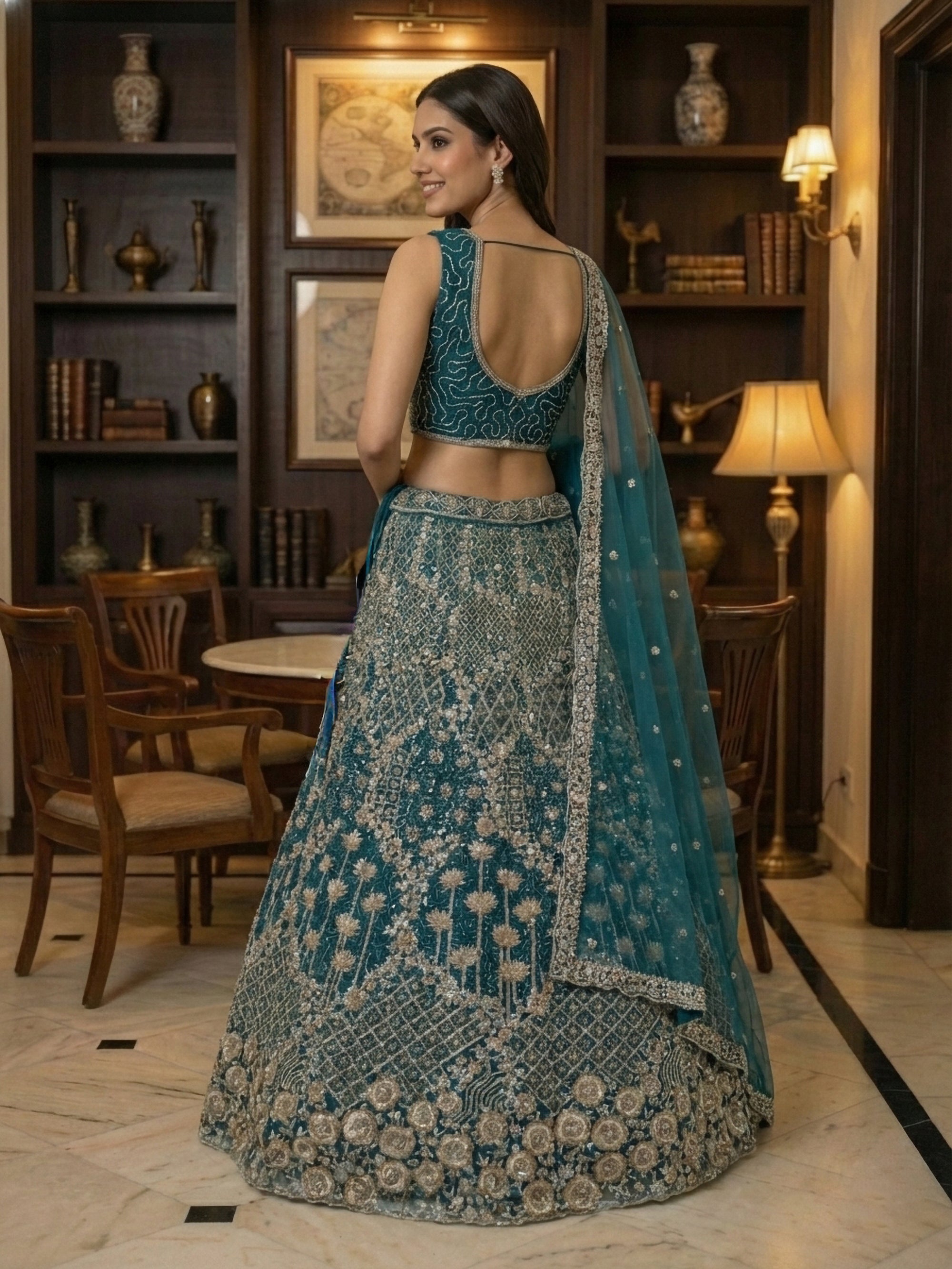 Heavy Embroidered Designer Lehenga Choli with Dupatta Wedding & Reception Wear