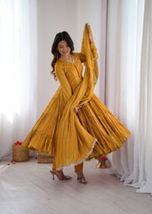 Sophisticated Traditional Anarkali Ensemble Striped Festive Wear for Women