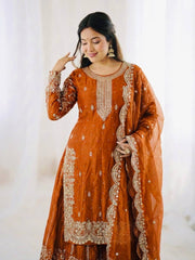 Elegant Ethnic Sharara Suit for Women Intricate Thread Work Festive Ensemble