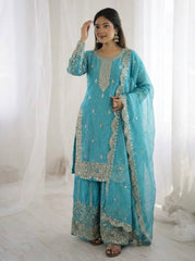 Sophisticated Embellished Sharara Suit Traditional Craftsmanship for Special Occasions