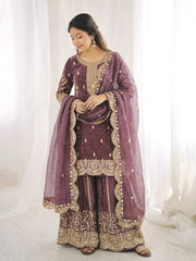 Sophisticated Embellished Sharara Suit Traditional Craftsmanship for Special Occasions