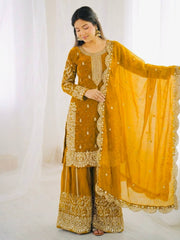 Sophisticated Embellished Sharara Suit Traditional Craftsmanship for Special Occasions