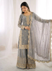 Sophisticated Embellished Sharara Suit Traditional Craftsmanship for Special Occasions