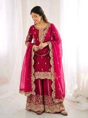 Sophisticated Embellished Sharara Suit Traditional Craftsmanship for Special Occasions