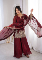 Sophisticated Embellished Sharara Suit Traditional Craftsmanship for Special Occasions