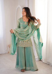 Sophisticated Embellished Sharara Suit Traditional Craftsmanship for Special Occasions