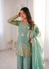 Sophisticated Embellished Sharara Suit Traditional Craftsmanship for Special Occasions