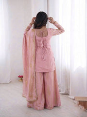 Sophisticated Festive Organza Palazzo Set Luxurious Traditional Ensemble