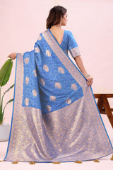 Sophisticated Traditional Banarasi Saree Opulent Gold Zari Border for Weddings and Celebrations