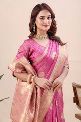 Sophisticated Traditional Banarasi Saree Opulent Gold Zari Border for Weddings and Celebrations