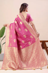 Sophisticated Traditional Banarasi Saree Opulent Gold Zari Border for Weddings and Celebrations