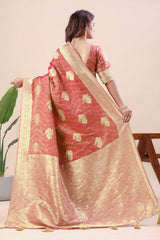 Sophisticated Traditional Banarasi Saree Opulent Gold Zari Border for Weddings and Celebrations