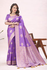 Sophisticated Traditional Banarasi Saree Opulent Gold Zari Border for Weddings and Celebrations