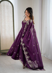 Luxurious Embroidered Anarkali with Matching Pant And Dupatta Designer Ethnic Set