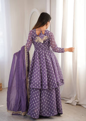 Contemporary Peplum Sharara Set Stylish Festive Wear with Intricate Details