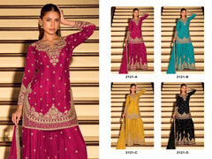 Elegant Festive Ethnic Ensemble Heavy Embroidered Sharara Suit for Weddings
