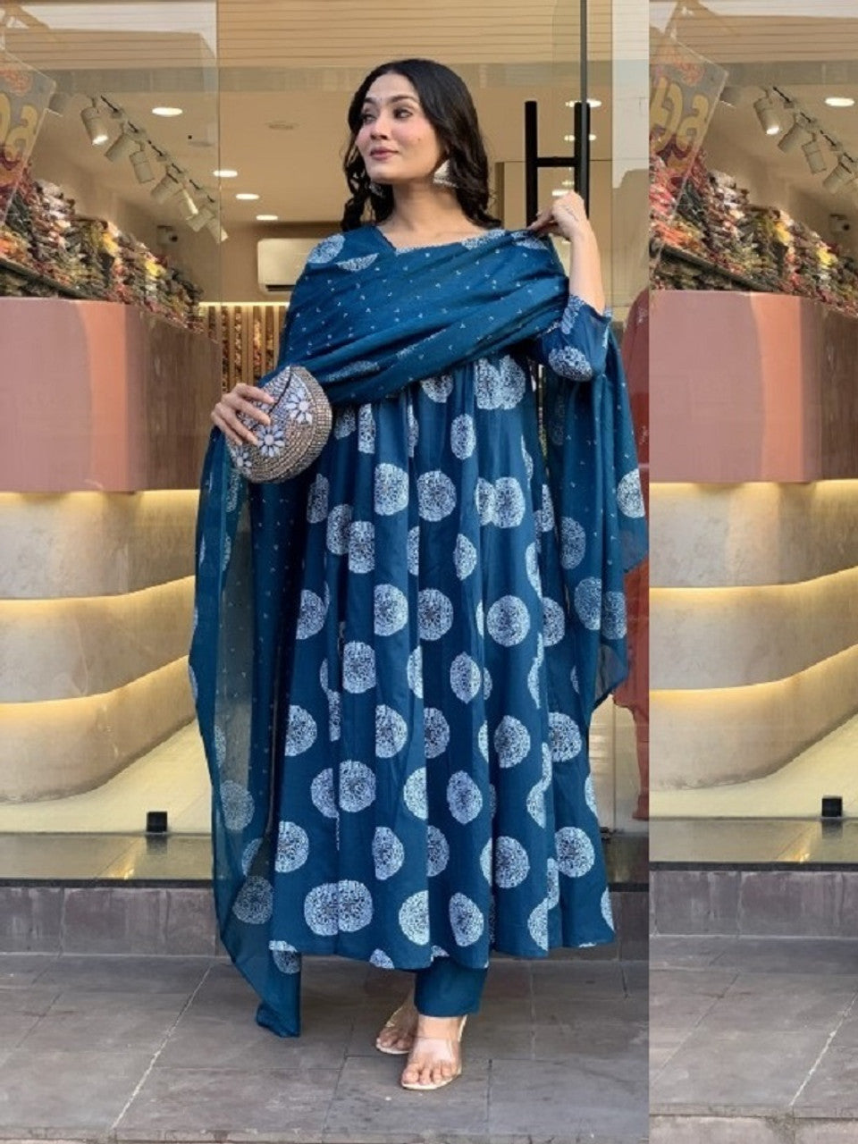 Morpich Rayon Printed Kurti Pant Dupatta Set