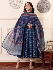 Morpich Rayon Printed Kurti Pant Dupatta Set