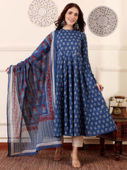 Morpich Rayon Printed Kurti Pant Dupatta Set