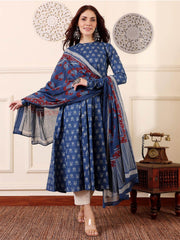 Morpich Rayon Printed Kurti Pant Dupatta Set