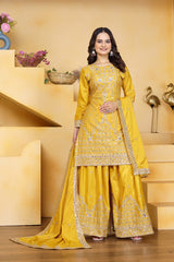 Sophisticated Sharara Kurta Set Intricate Thread Work Festive Ensemble