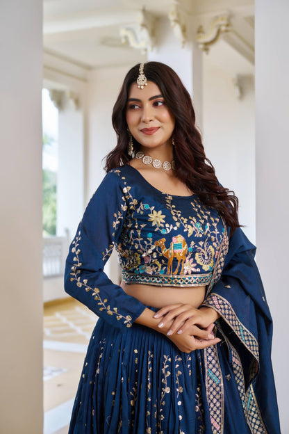 Embroidered Festival Wear Lehenga Choli With Dupatta