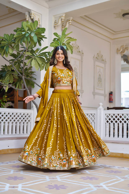Embroidered Festival Wear Lehenga Choli With Dupatta