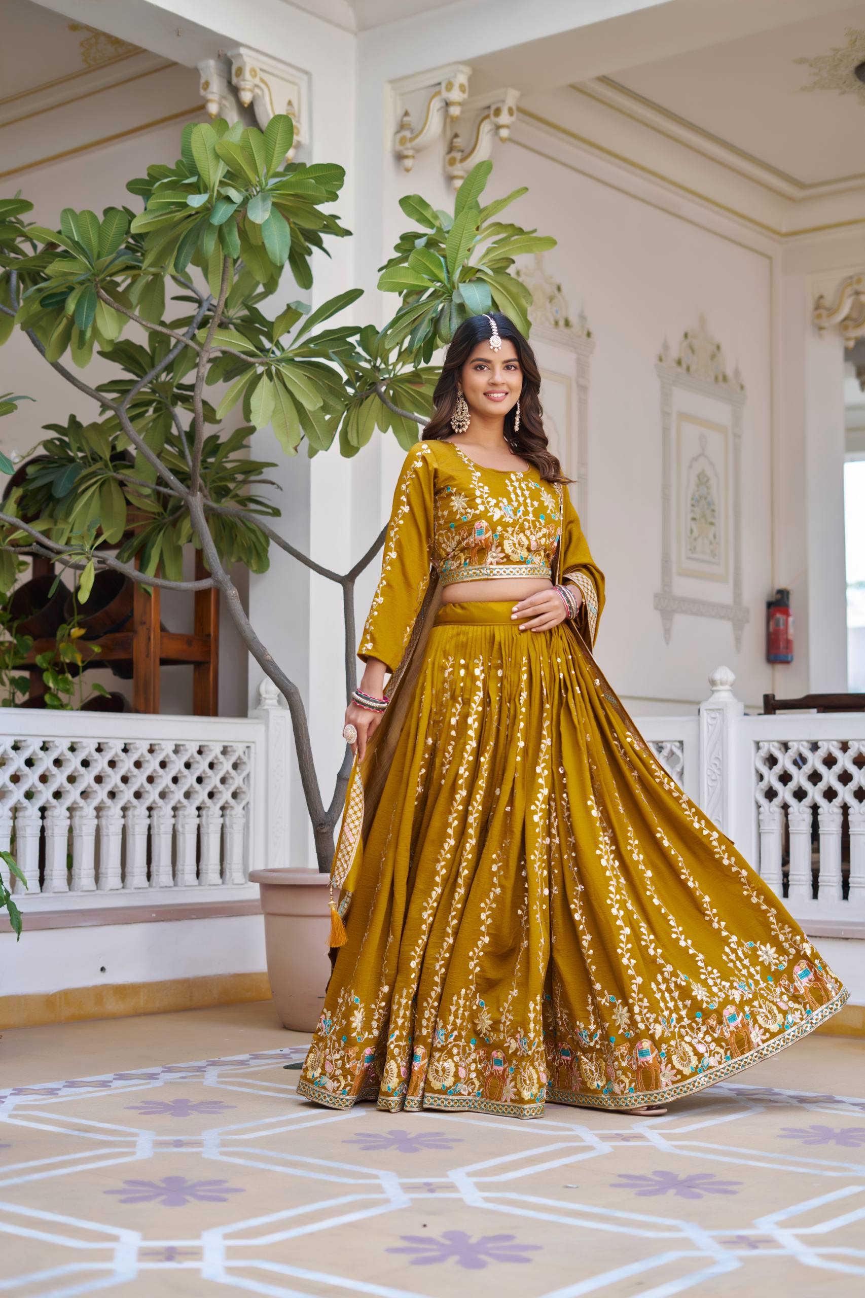 Embroidered Festival Wear Lehenga Choli With Dupatta