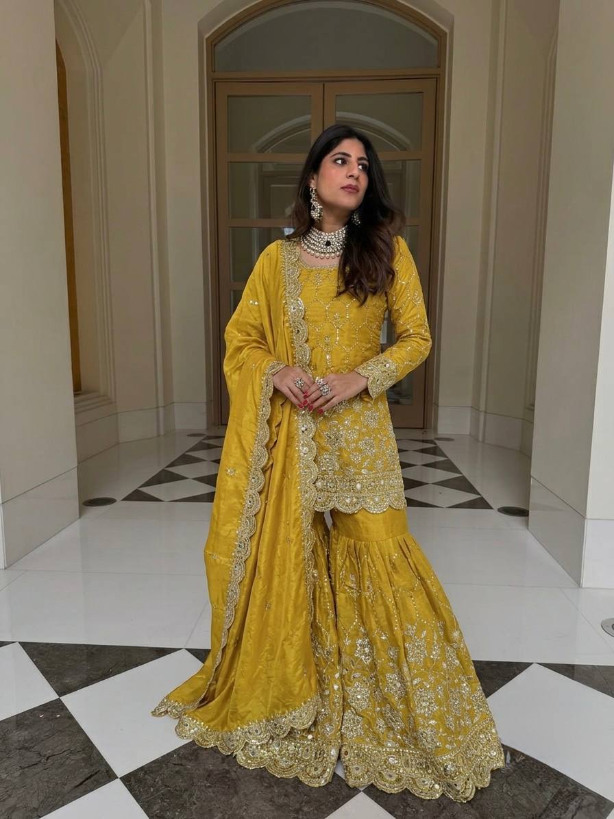 Exclusive Ethnic Sharara Set for Wedding & Festive Occasions Fully Stitched Designer Party Wear Outfit