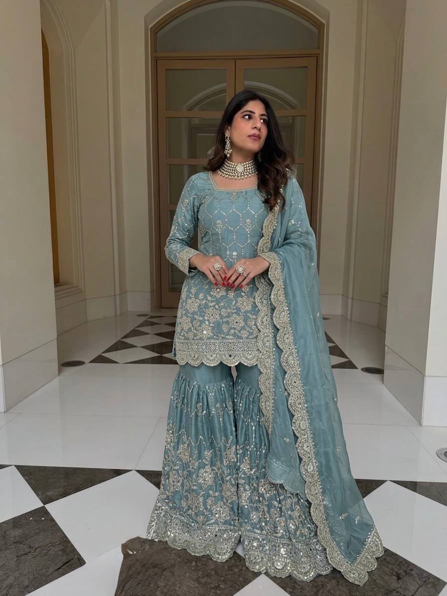 Exclusive Ethnic Sharara Set for Wedding & Festive Occasions Fully Stitched Designer Party Wear Outfit