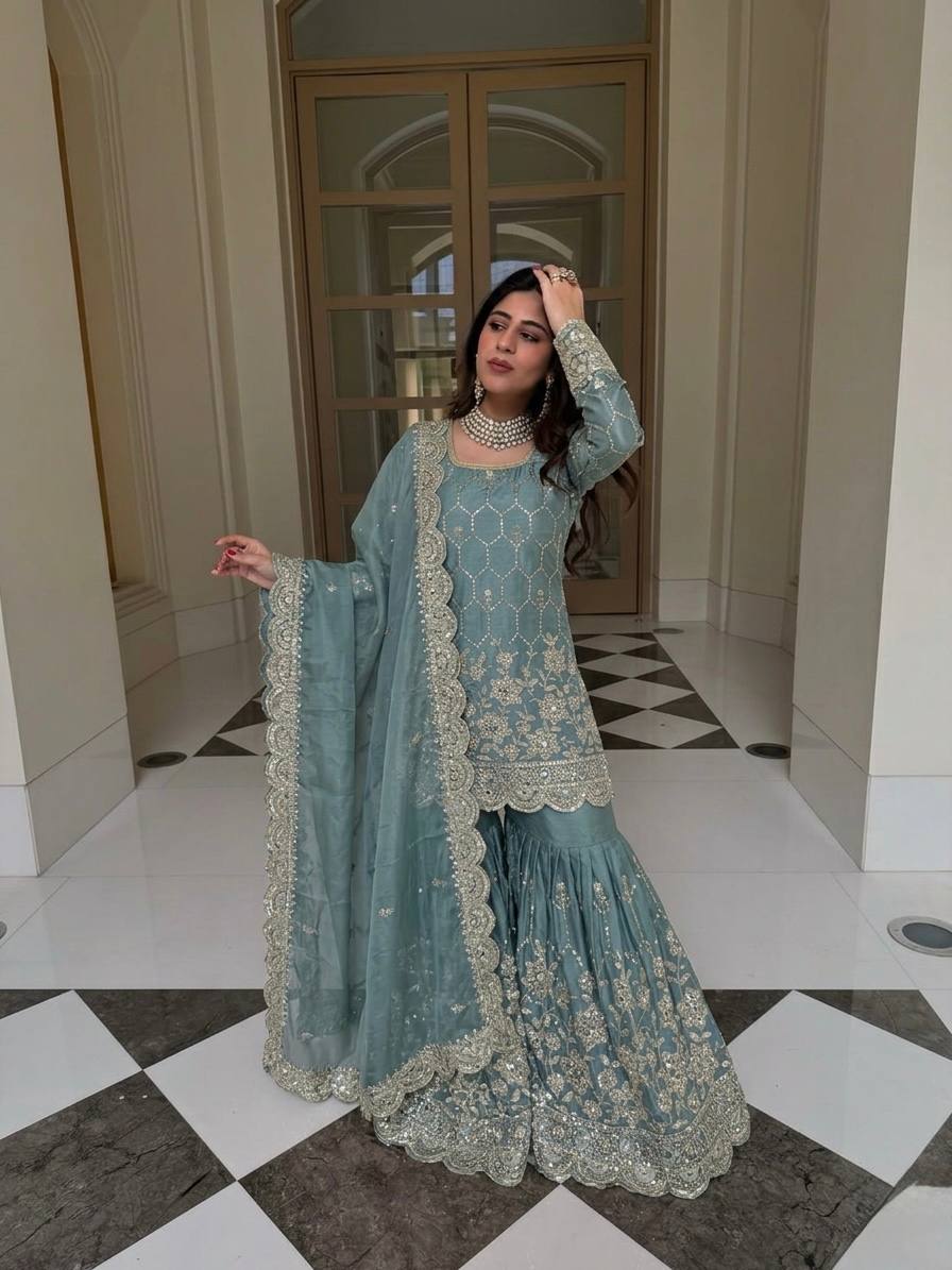 Exclusive Ethnic Sharara Set for Wedding & Festive Occasions Fully Stitched Designer Party Wear Outfit