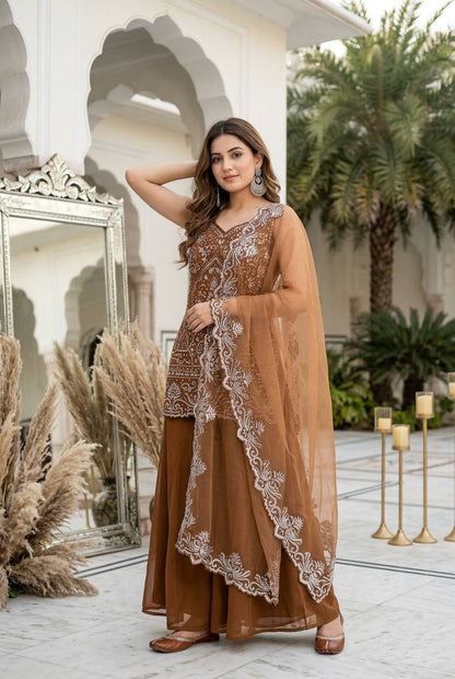 Exclusive Ethnic Sharara Set for Wedding Occasions Heavy Sequins and Thread Work Party Outfit