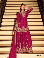Elegant Festive Ethnic Ensemble Heavy Embroidered Sharara Suit for Weddings