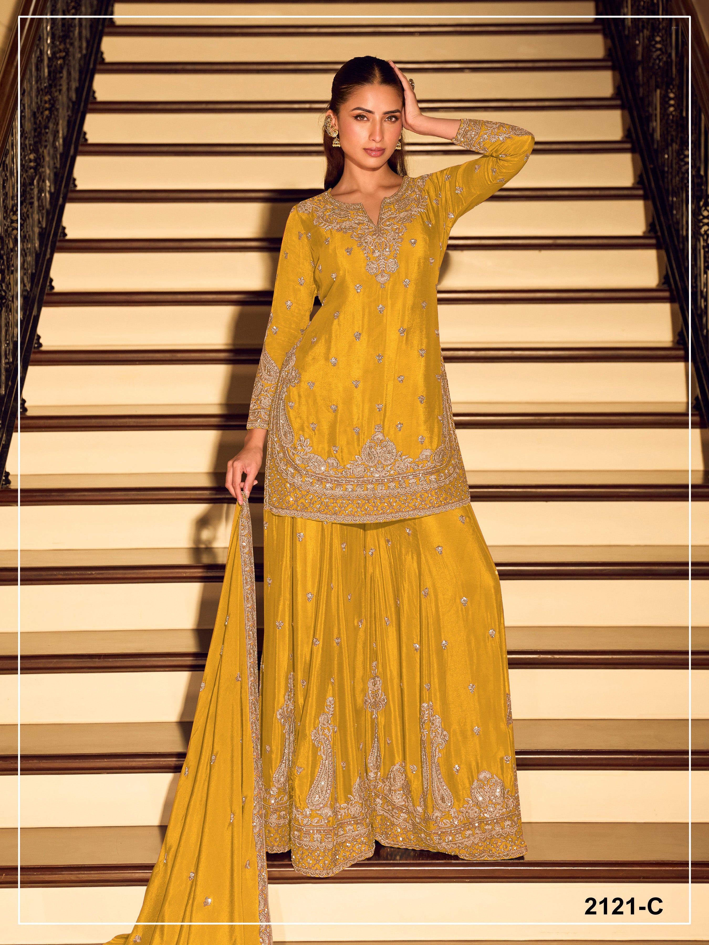 Elegant Festive Ethnic Ensemble Heavy Embroidered Sharara Suit for Weddings