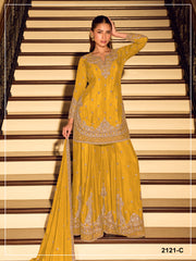 Elegant Festive Ethnic Ensemble Heavy Embroidered Sharara Suit for Weddings