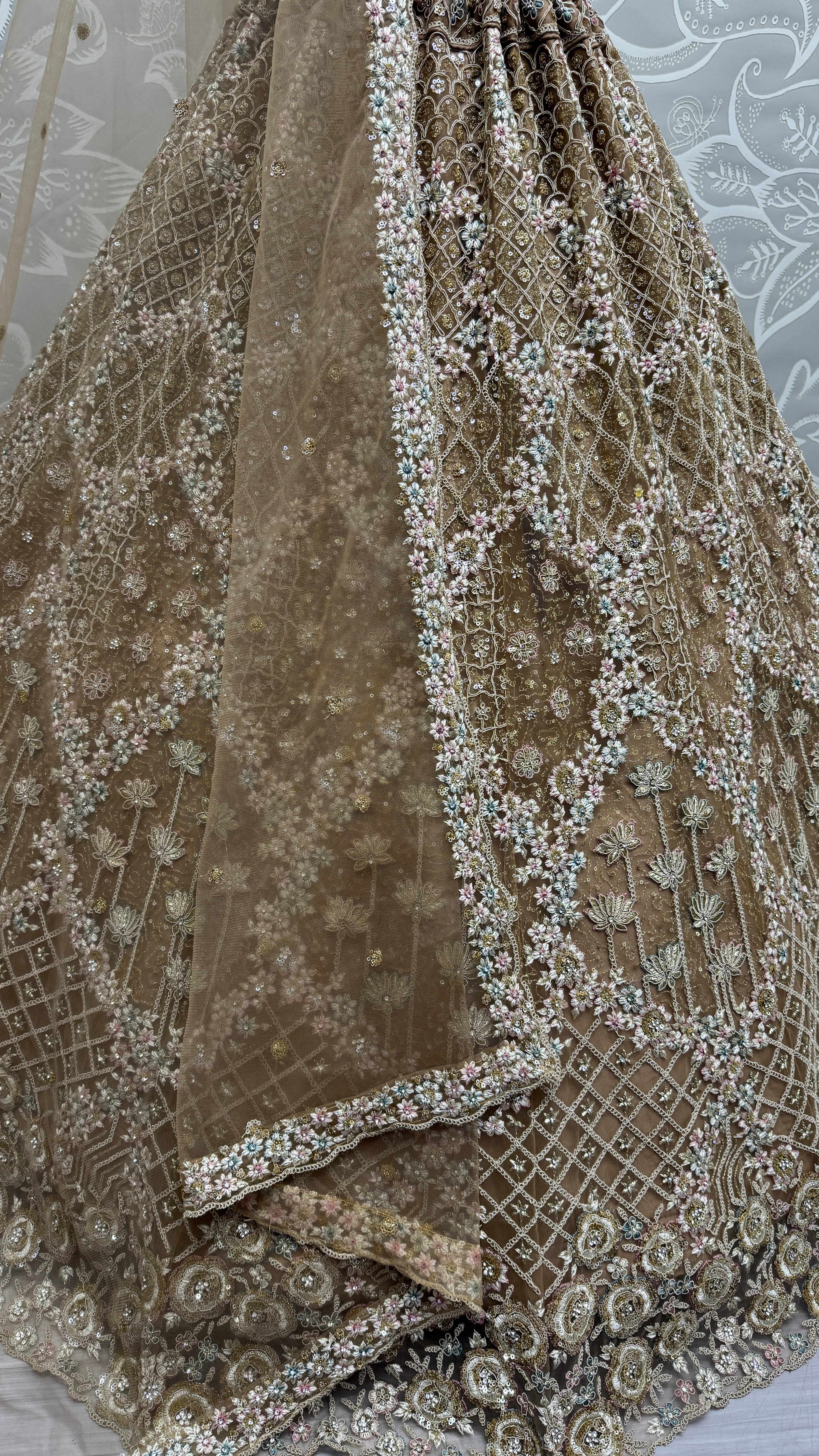Heavy Embroidered Bridal Lehenga Choli with Sequins & Stone Work