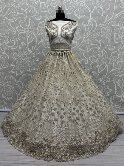 Heavy Embroidered Bridal Lehenga Choli with Sequins & Stone Work