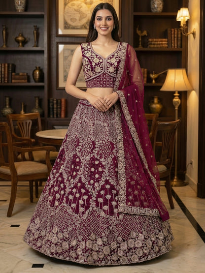 Heavy Embroidered Designer Lehenga Choli with Dupatta Wedding & Reception Wear
