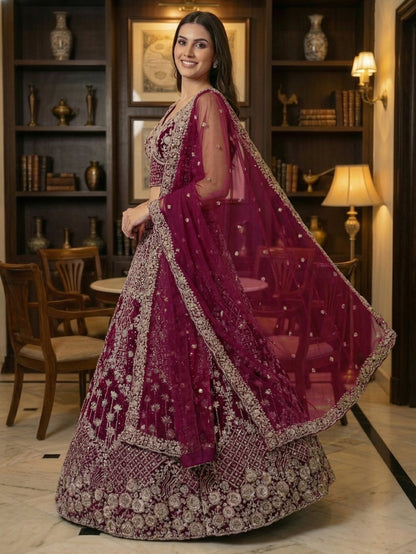 Heavy Embroidered Designer Lehenga Choli with Dupatta Wedding & Reception Wear