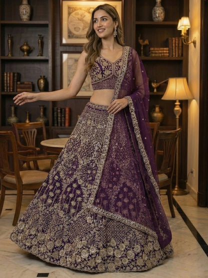 Heavy Embroidered Designer Lehenga Choli with Dupatta Wedding & Reception Wear