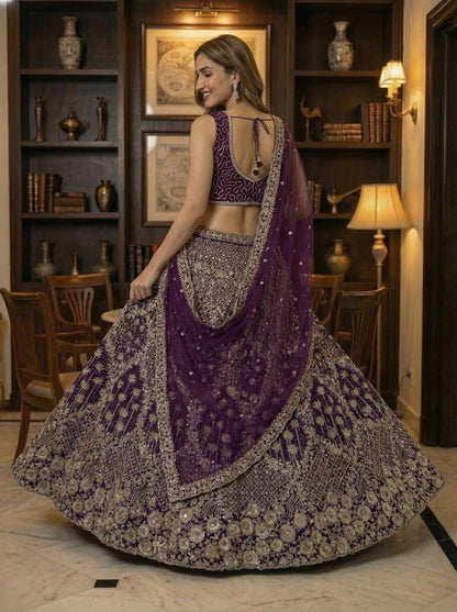 Heavy Embroidered Designer Lehenga Choli with Dupatta Wedding & Reception Wear