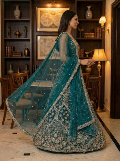 Heavy Embroidered Designer Lehenga Choli with Dupatta Wedding & Reception Wear