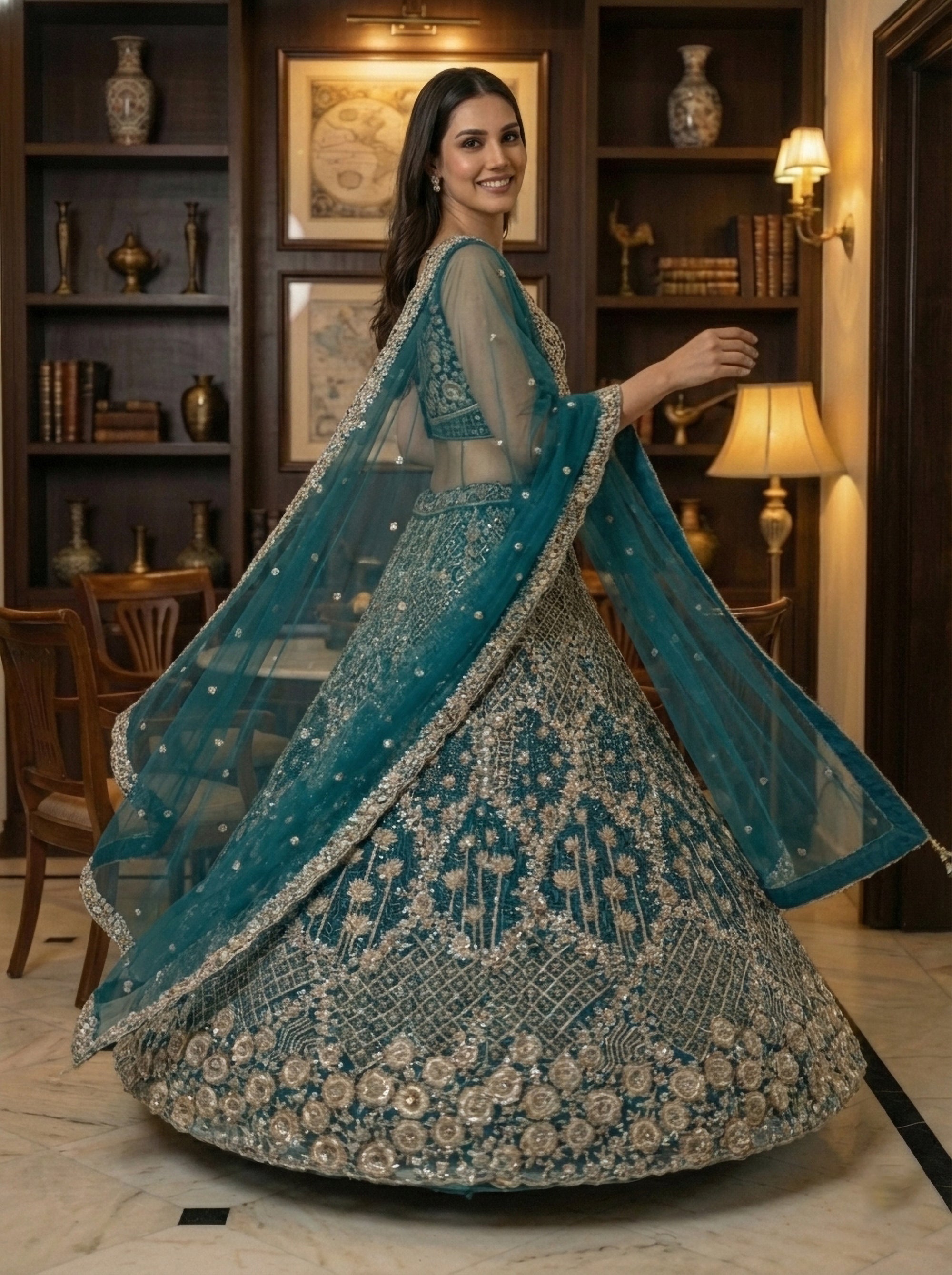 Heavy Embroidered Designer Lehenga Choli with Dupatta Wedding & Reception Wear