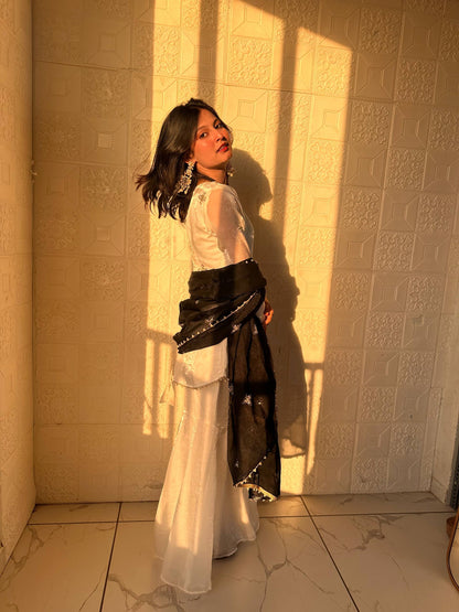 Stylish White Kurti and Bottom Set with Rich Contrast Festive Dupatta for Weddings